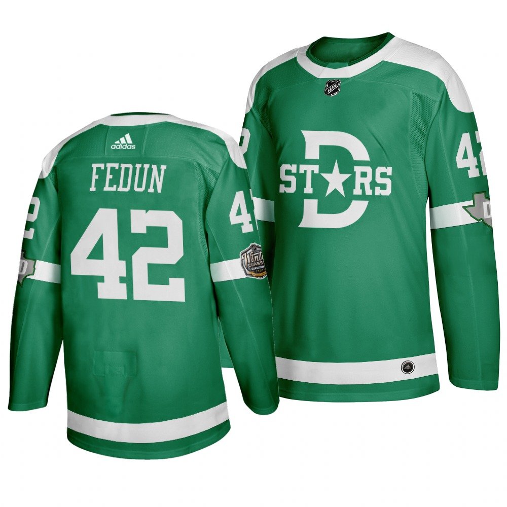 Men's Dallas Stars #42 Taylor Fedun Green 2020 Winter Classic Hockey Jersey