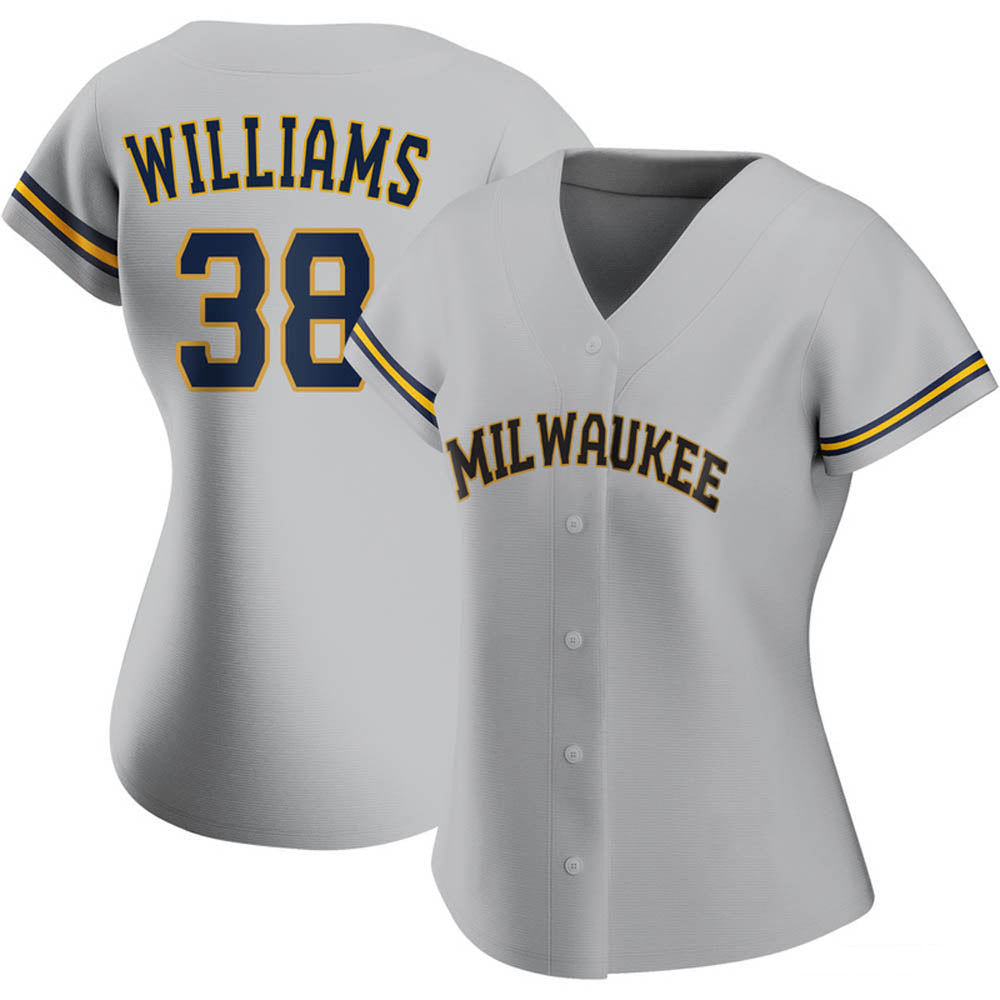 Women's Milwaukee Brewers Devin Williams Cool Base Replica Road Jersey - Gray